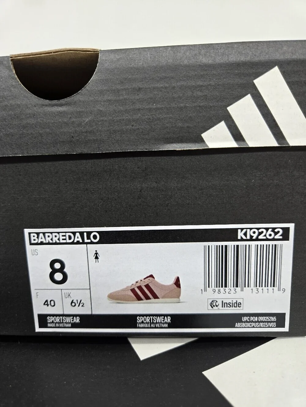 adidas Women's Barreda Lo KI9262 Sandy Pink Victory Red Shoes Size 8